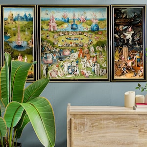 Lienzo impreso, El Jardín de las Delicias de El Bosco, Impresión de lienzo, Arte moderno de la pared, Decoración de la pared, Impresión de arte de pared de lienzo grande