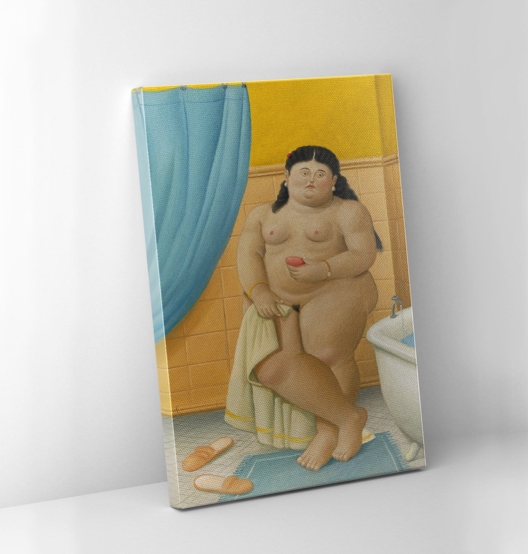 Fernando Botero, El Bano , Museum-Quality Canvas Print, Art Lover Gift, New Home Gift, Vintage Art Living Room Art Landscape Painting Canvas