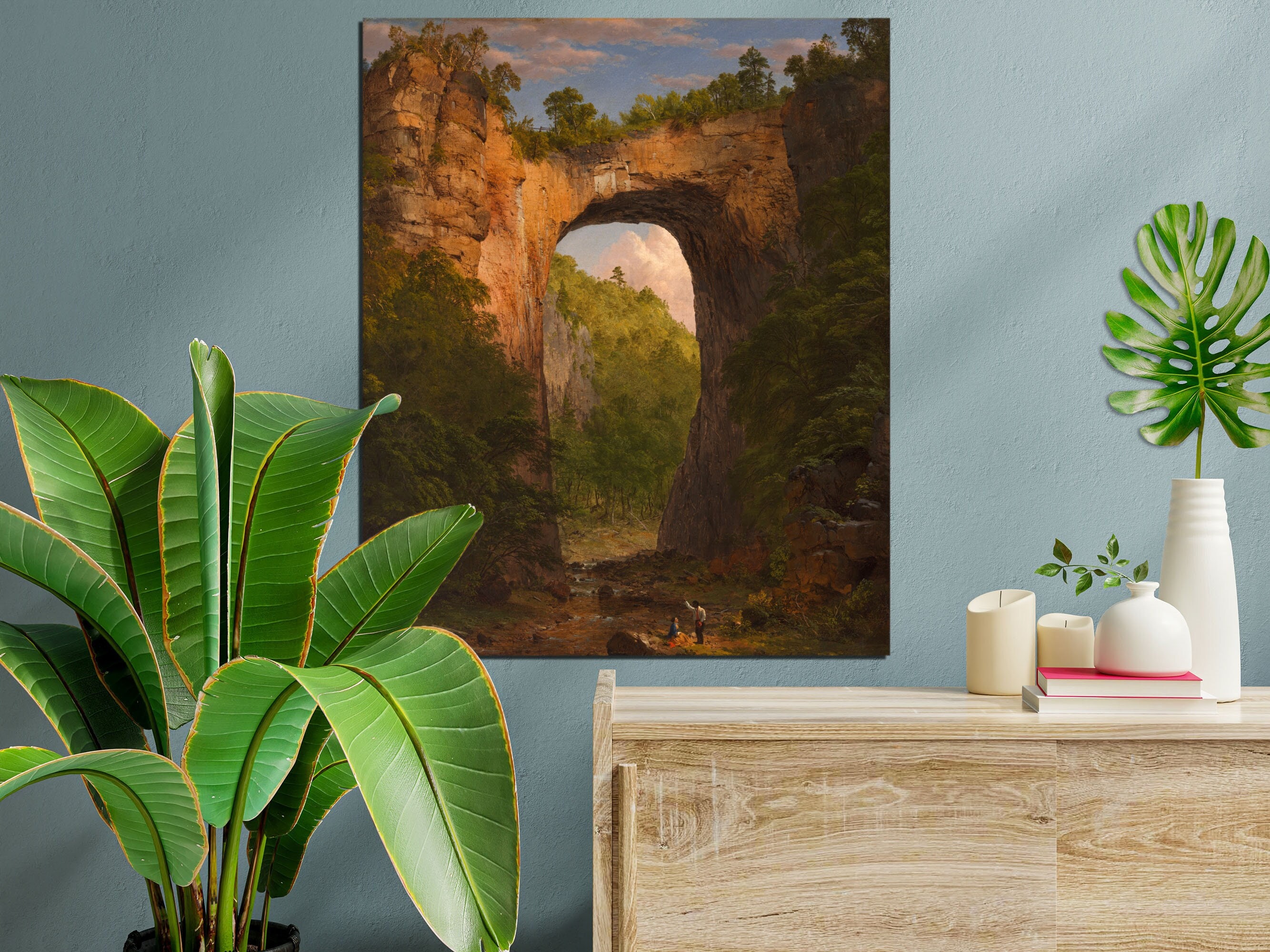 Printed Canvas, The Natural Bridge Virginia Frederic Edwin Church, Art Lover Gift Canvas, Premium Canvas Print, Art Reproduction Gift