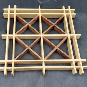 Wood Kumiko Trivet Maple and Walnut.