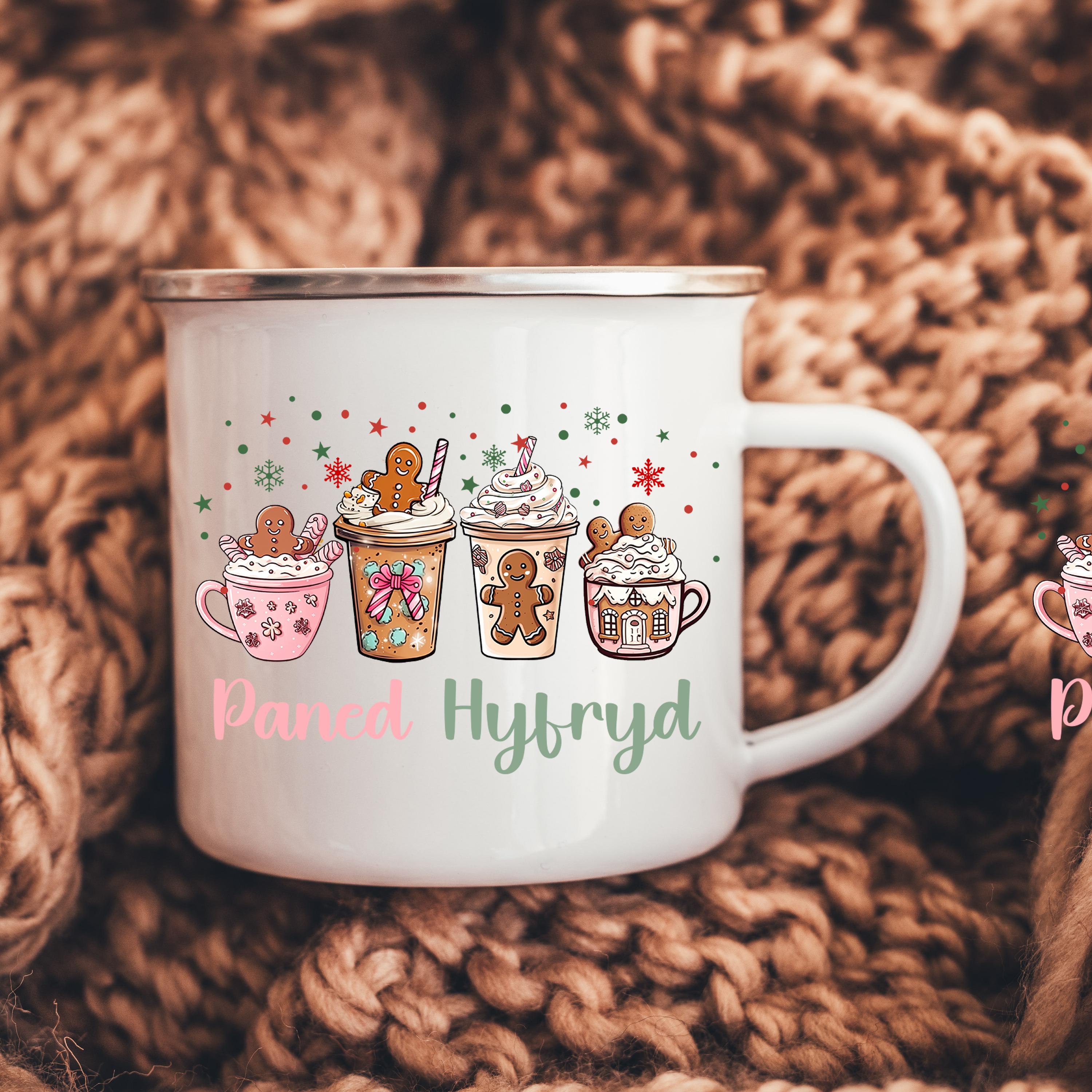 CAMPWARE/キャンプウエア　アルミ食器　DECEMBERオリジナル Welsh Christmas Enamel Camping Mug, Cymraeg Camp Mug, Outdoor Gift