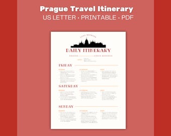 Prague Long Weekend Itinerary | 3-Day Travel Guide | Editable Canva Template