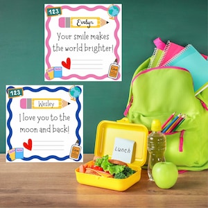 Kid’s Lunchbox Notes - Digital Product - Made to Order - Set of 20 - Editable