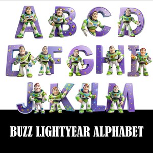 Fuente del alfabeto de Buzzy Lightyear, clipart de juguete, historia png, descarga de plantilla de sublimación, archivo digital, diseño de camiseta, alfabeto de juguete, historia png, fuente