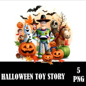 Feliz dia das bruxas Personagens de brinquedo História clipart png download digital sublimação camiseta design de ponto fofo personagens holleween
