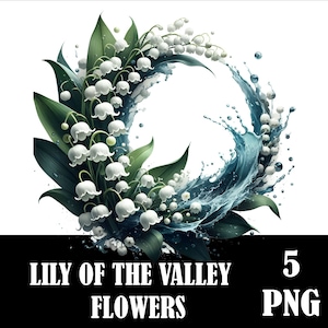 Lily Of The Valley Flowers clipart png download sublimation template digital file t-shirt design nature beautiful lily of the valley flowers
