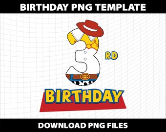 3 Rd Birthday Three Number Sublimation Template Digital File