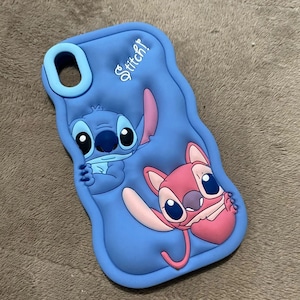 Étui pour iPhone 16 15 14 13 12 11 Pro Max Plus Mini Stitch bleu