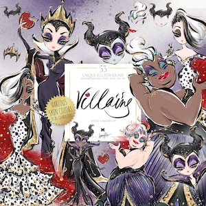 KaramfilaS Cattivi Personaggi dei cartoni animati Clipart Sublimazione PNG Stampa su richiesta Illustrazioni.