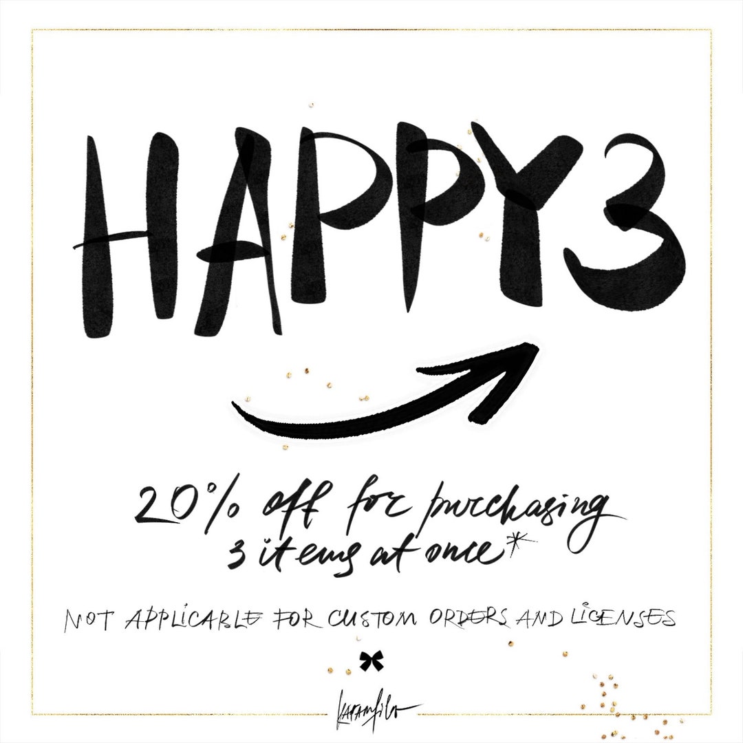 20% off Coupon Code: HAPPY3 - Buy 3 Items - Etsy UK