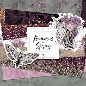 Gothic Valentine Vampir Digitales Papier KaramfilaS St Valentines Day Muster Hochzeit Dramatisch Rosen Schädel Planer Aufkleber Fabric Design