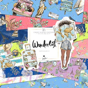 Papel de scrapbook digital de alfabeto de corpo caprichoso Karamfila S Letras infantis Planejador de volta às aulas Bonecas Adesivos Sublimação Impressões de tecido
