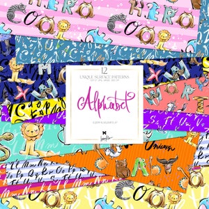 Dieren alfabet digitaal papier Pack KaramfilaS terug naar school planner stickers jongen plakboek kinderen mode stof sublimatie stof afdrukken