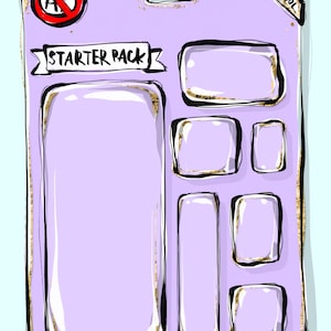 Customisable Starter Pack Layered Mockup Pinterest Board with Personalized Accessories Best Gift for Friends and Collectors
