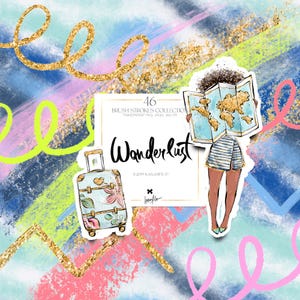 Pastel penseelstreken PNG's voor logo of grafisch ontwerp KaramfilaS Wanderlust Collectie Clip Arts en naadloze oppervlaktepatronen