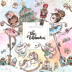 Quebra-nozes Clipart KaramfilaS Ilustrações de Natal Impressão por sublimação PNG Planejador de Natal Adesivos Decoração de berçário Bailarina Clip Arts