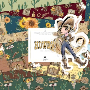Patrones de superficie sin costuras de verano con girasoles y heno de burros de KaramfilaS para papel de álbum de recortes y telas, impresión por sublimación, manualidades, fondos de pantalla