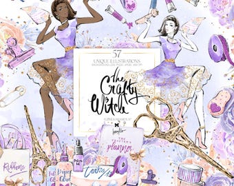 Crafty Girl Illustrationen (PNG Bilder)