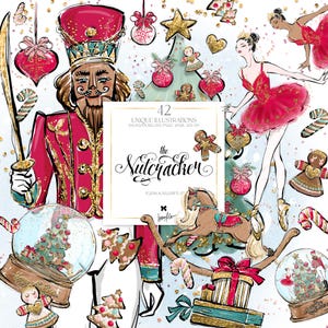Quebra-nozes Clipart KaramfilaS Ilustrações de Natal Impressão por sublimação PNG Planejador de Natal Adesivos Decoração de berçário Bailarina Clip Arts