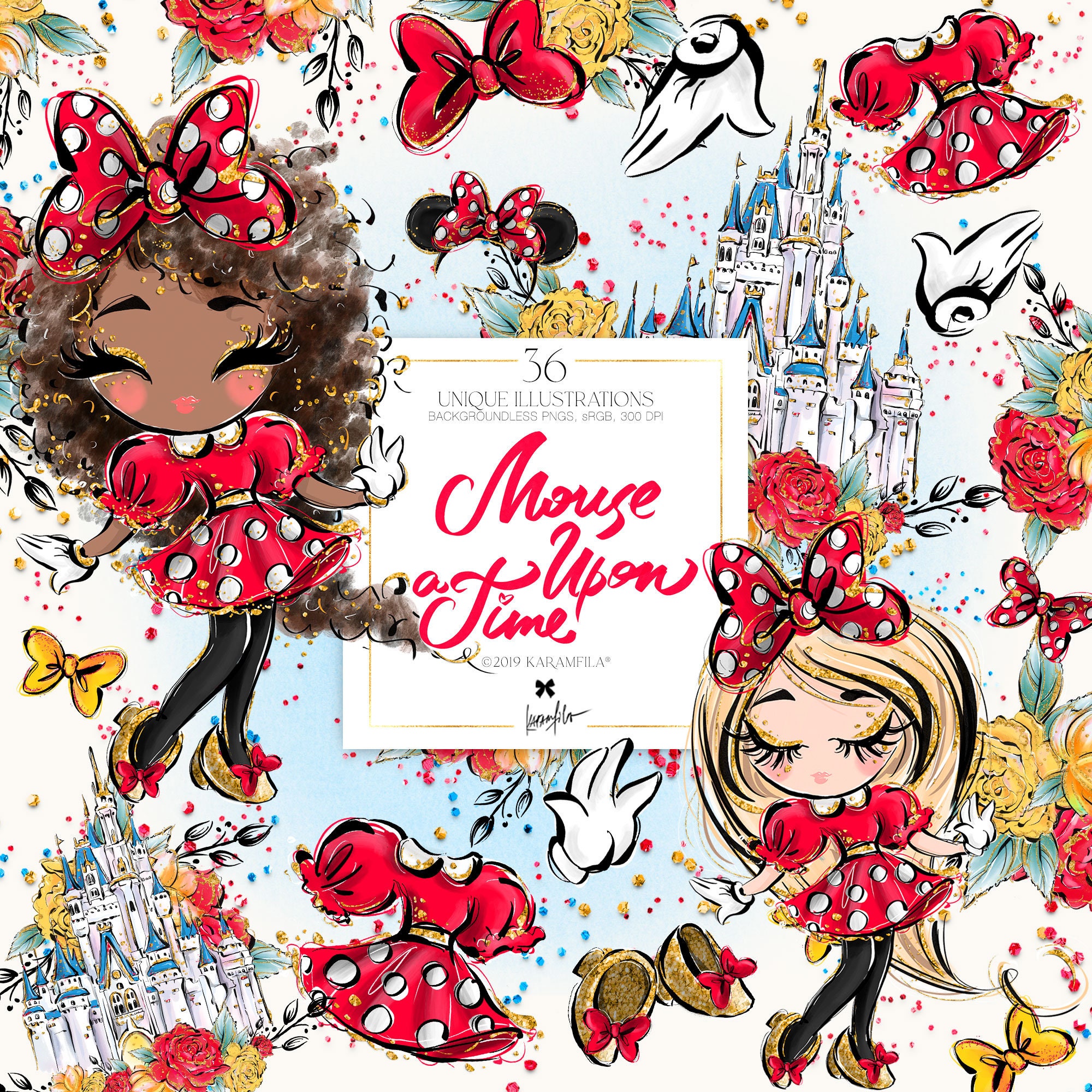 Minnie Mouse Clipart Red Dress - Etsy