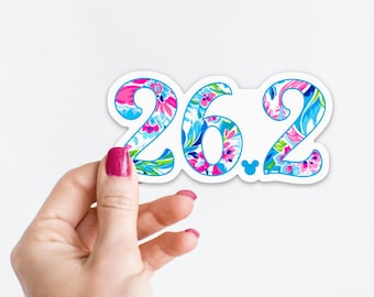 26.2 Miles | Paisley Mouse Marathon Inspired Sticker with White Background | Sticker for Runners