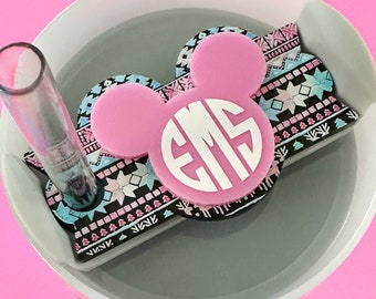 Christmas Sweater Mouse Drink Topper | Personalized Name Plate | Tumbler Name Plate | 30 oz or 40 oz Name Plate | Monogram Name Plate