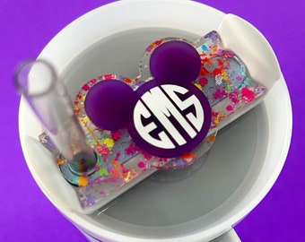 Paint Mouse Drink Topper | Personalized Name Plate | Tumbler Name Plate | 30 oz or 40 oz Name Plate | Monogram Name Plate | Art Festival