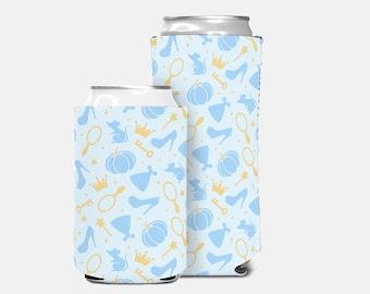 Cinderella Inspired Can Cooler | Regular and Tall | Magical Princess Drink Holder | Glass Slipper Inspired Can Cozy