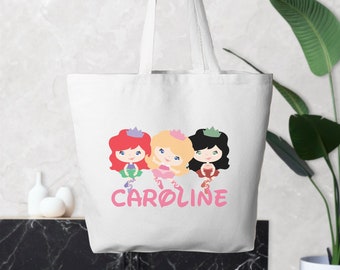 Bolso de mano de gran tamaño personalizado inspirado en la princesa bailarina / Regalos para niñas / Regalos para nietas / Bolso de viaje