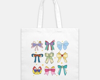 Princess Inspired Bows Tote Bag | Reusable Shopping Bag | Enchanting Princess-Inspired Bow Tote Bag | Stylish & Magical Gift