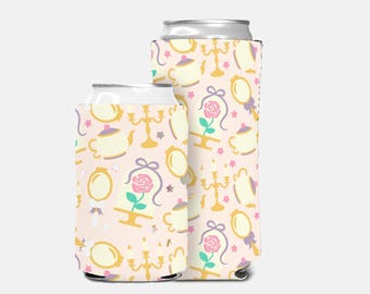 Beauty Princess Can Cooler | Regular and Tall | Magical Princess Drink Holder | Enchanted Rose Inspired Can Cozy