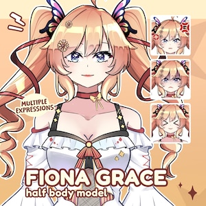 Ready to Use Premade Vtuber Female - Fiona Grace / Customizable / Vtube Studio / Full Body / Fully Rigged / Live2D Model