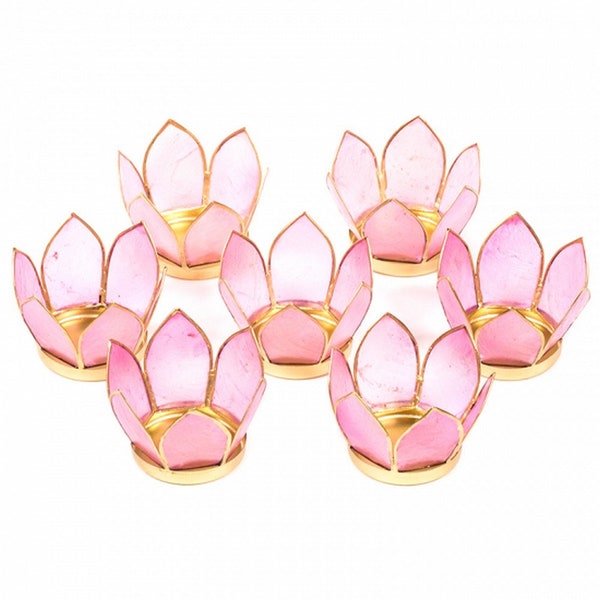 Set de bougeoir fleur de lotus rose