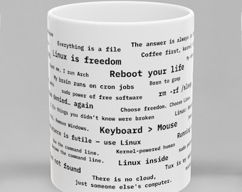 Funny Linux Coding Mug With Programmer Quotes Coffee Cup For Developers Tech Lover Gift Terminal Humor Geek Present Software Engineer