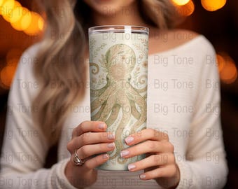 Impresión floral de pulpo: Arte mural botánico bohemio (descarga digital)