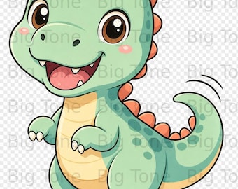 Niedliche Dinosaurier Clipart, Baby Dino SVG PNG, Kinderzimmer Dekor digitale Datei, Kinder Geburtstag Party Illustration, freundliche Cartoon Dinosaurier Kunst