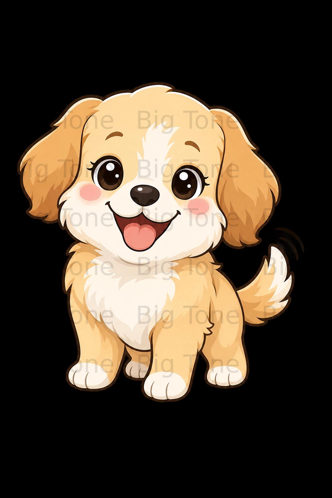 Cute Puppy Digital Download, Happy Golden Retriever Puppy Clipart PNG ...