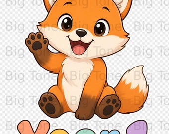 Süße Fuchs Jahr 1 Schule PNG, Jahr 1 Fuchs Sublimationsdesign, Baby Jungen Mädchen Waldtier Meilenstein Digitale Datei, Kawaii Wald Freund Kunst