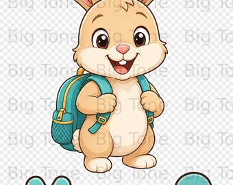 Jahr 2 Bunny Digital PNG für Back to School, Schüler der zweiten Klasse, Schullehrer für Kinder