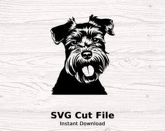 Schnauzer SVG, imagen divertida de mascota, regalo para amantes de los animales (descarga digital)