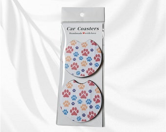 car coaster paw print, car accessories,  car decoration coaster