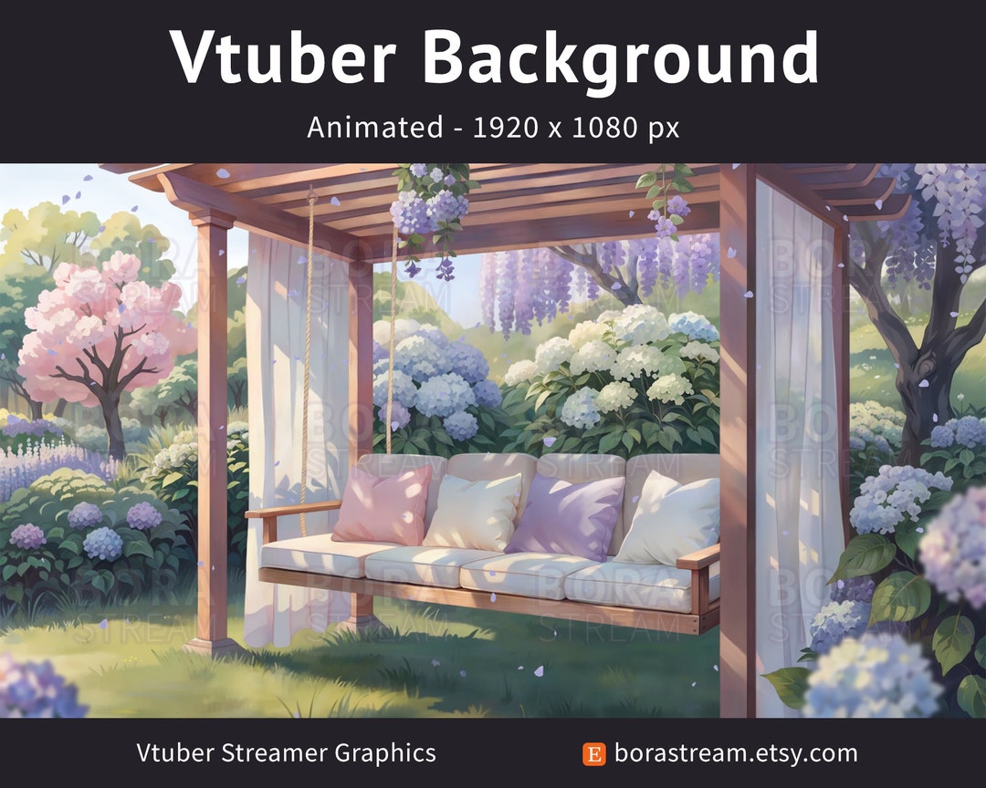 Wisteria Purple Petals Falling Vtuber Background for Stream Overlay ...