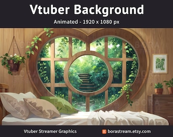 Cozy Forest Vtuber Background for Stream Overlay | Treehouse Vtuber Bedroom Background | Vtuber screen