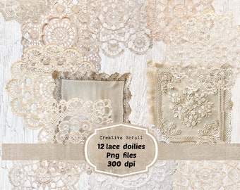 Vintage Lace Doilies instant download/ Digital Doilies/ Printable Doilies