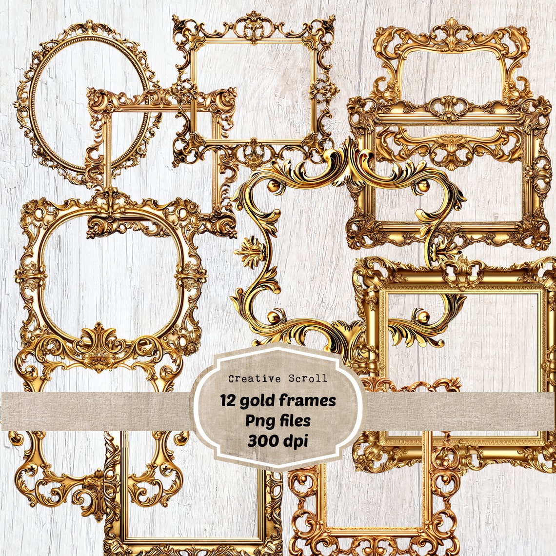 Gold Frames Instant Download/ Digital Frames/ Printable Frames - Etsy