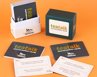 TeaTalk Conversation Card Set by WeSteep - Perfect Gift for Tea Lovers of all ages, Great activity for family gatherings