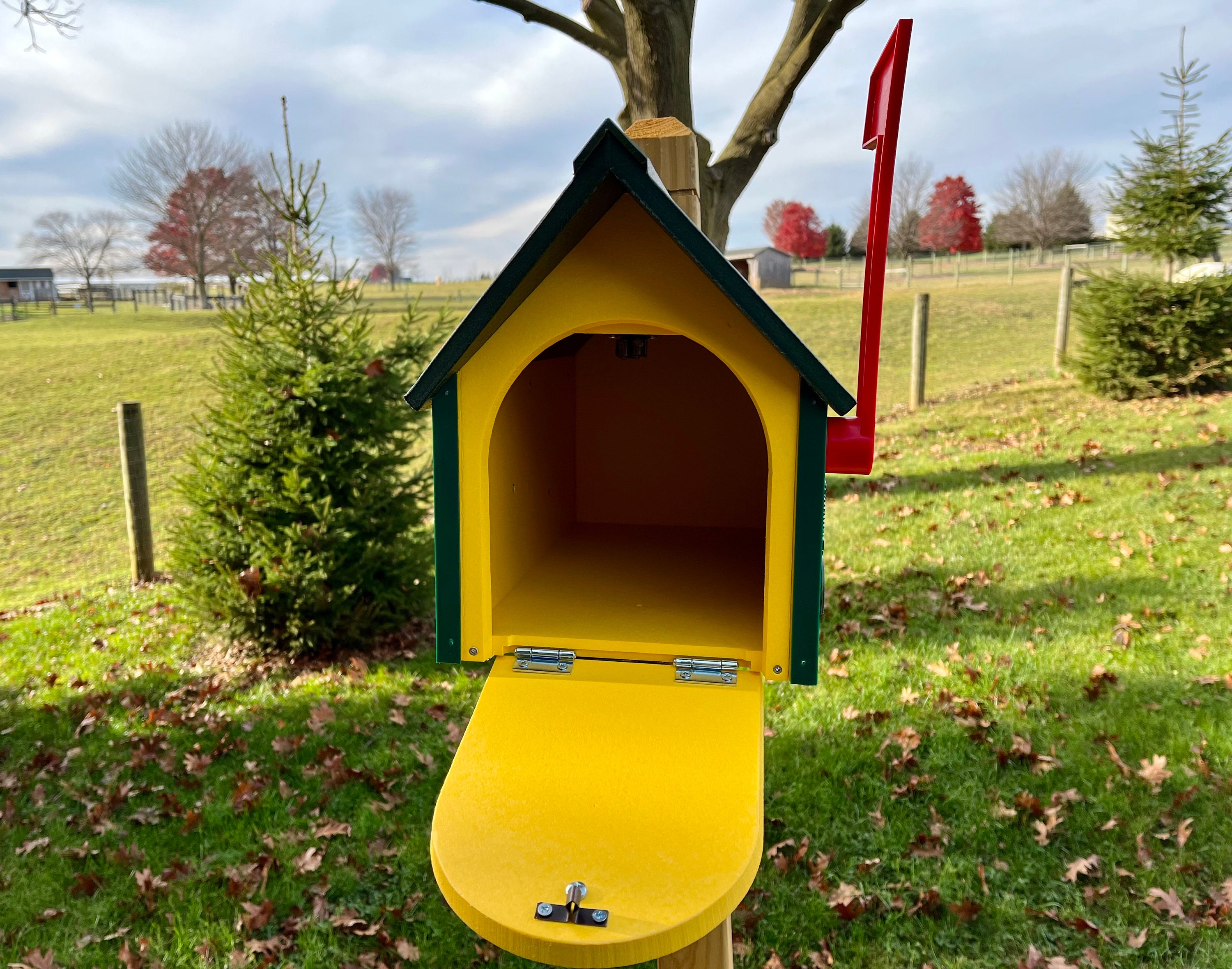 Tractor Mailbox Yellow Green Mailbox Farmer Mailbox Farm Mailbox