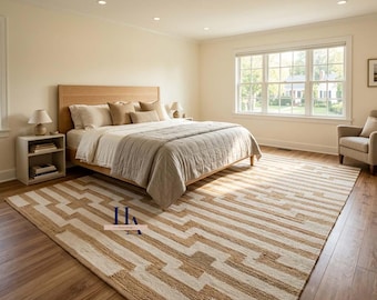 Handmade Jute and Wool Geometric Area Rug