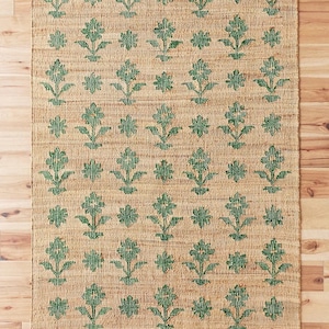 Handgewebter Teppich aus Jute, Flachgewebe