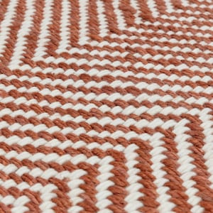 Handwoven Chevron Wool Rug Ochre Herringbone Modern Rustic Decor